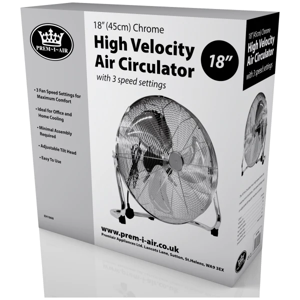 Prem-I-Air 18″ Chrome Cooling Fan | EH1868 Prem-I-Air 18″ Chrome Cooling Fan | EH1868