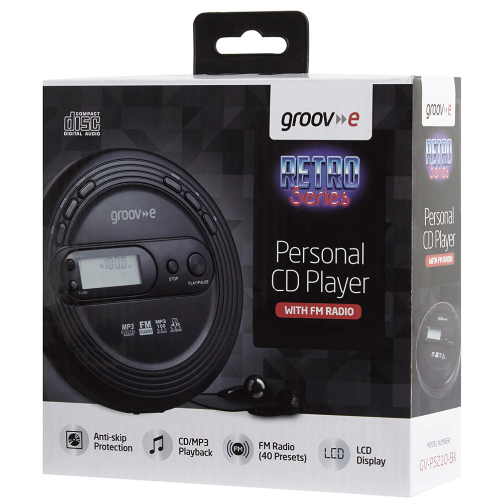 Groov-e CD Walkman & Radio | GVPS210/BK Groov-e CD Walkman & Radio | GVPS210/BK