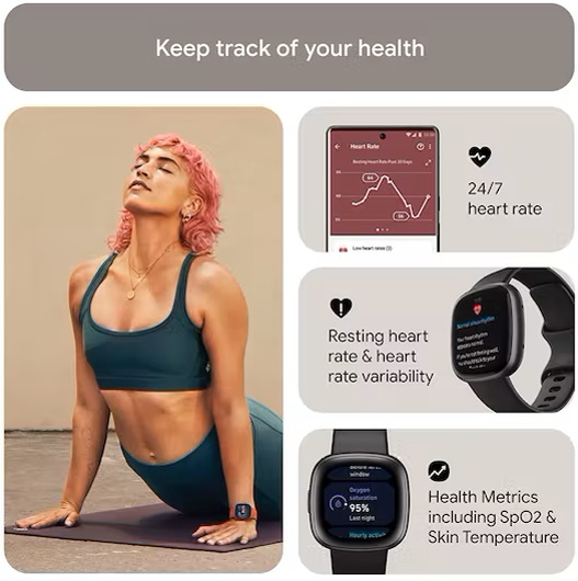 Fitbit Versa 4 | Graphite Black | FB523BKBK Fitbit Versa 4 | Graphite Black | FB523BKBK