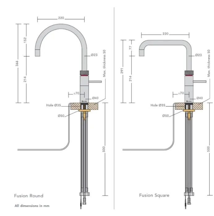 Quooker Pro3 Fusion Tap | Round | Stainless Steel | 3FRRVS Quooker Pro3 Fusion Tap | Round | Stainless Steel | 3FRRVS