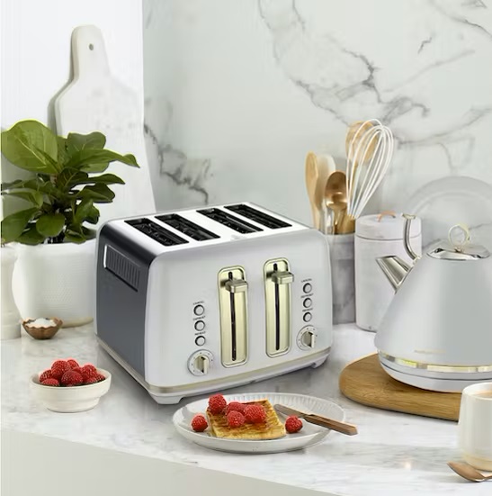 Morphy Richards Ascend Toaster | 4 Slice | Grey & Soft Gold | 244021 Morphy Richards Ascend Toaster | 4 Slice | Grey & Soft Gold | 244021