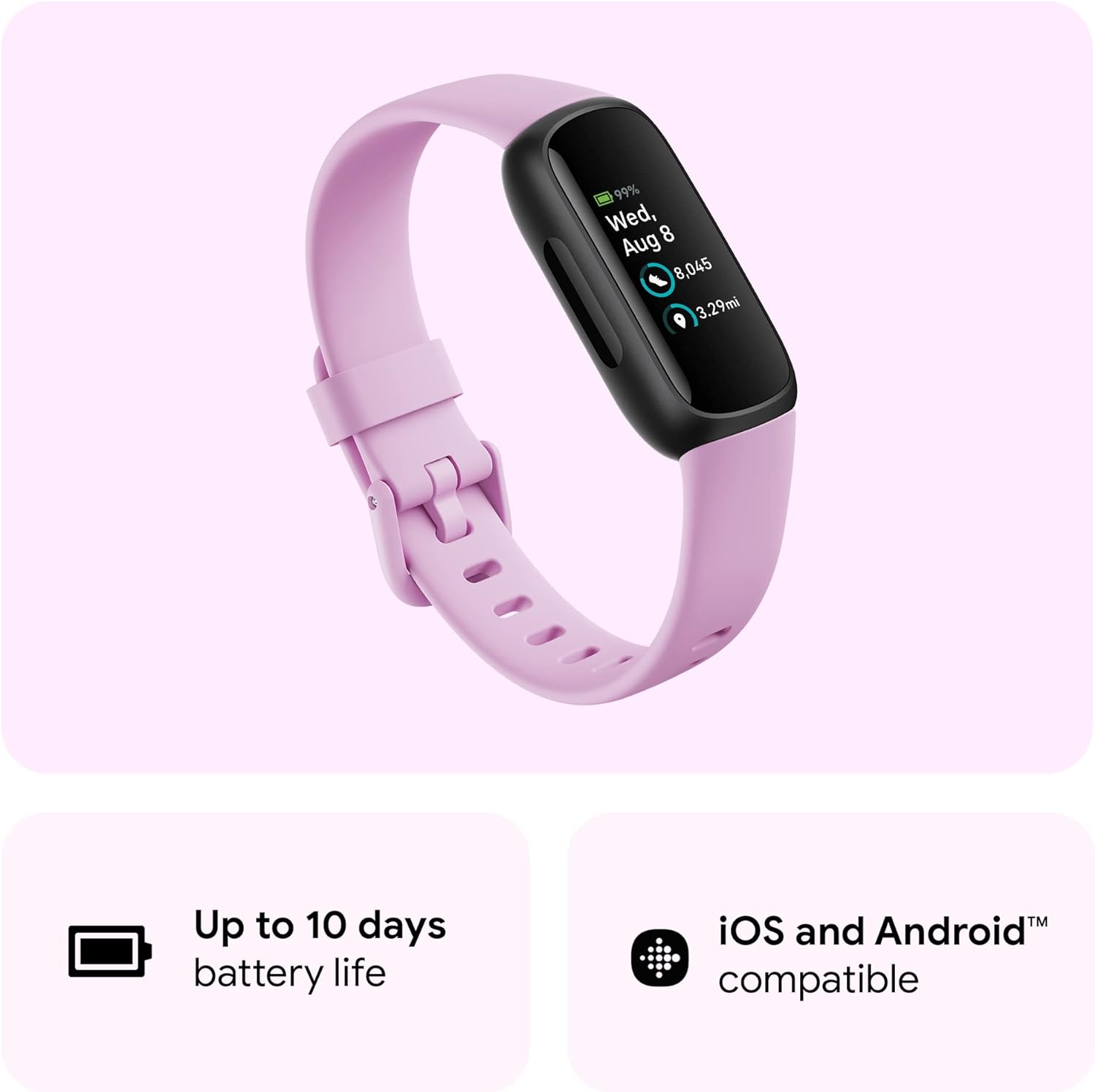 Fitbit Inspire 3 Activity Tracker | Lilac Bliss | FB424BKLV Fitbit Inspire 3 Activity Tracker | Lilac Bliss | FB424BKLV