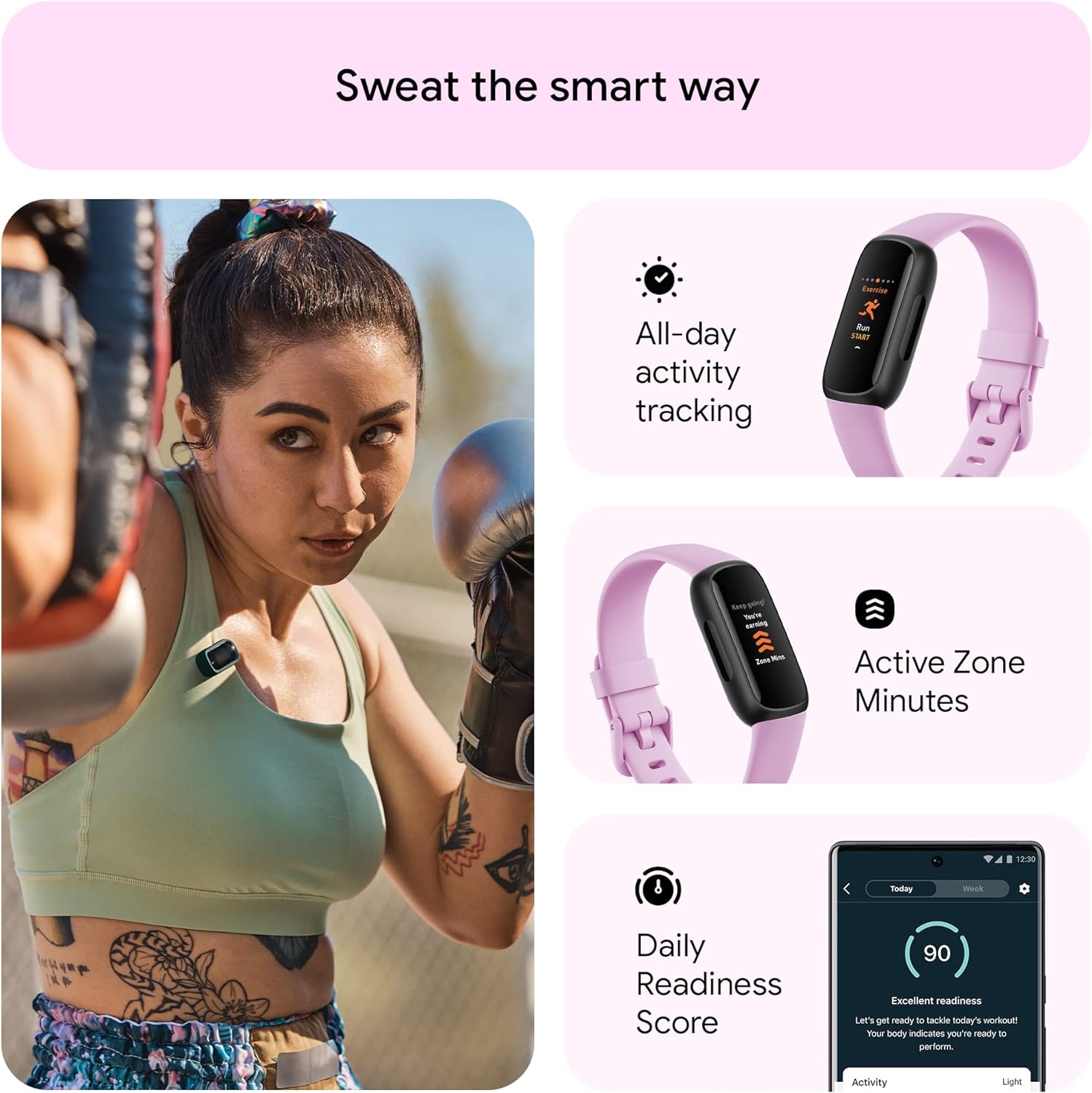 Fitbit Inspire 3 Activity Tracker | Lilac Bliss | FB424BKLV Fitbit Inspire 3 Activity Tracker | Lilac Bliss | FB424BKLV