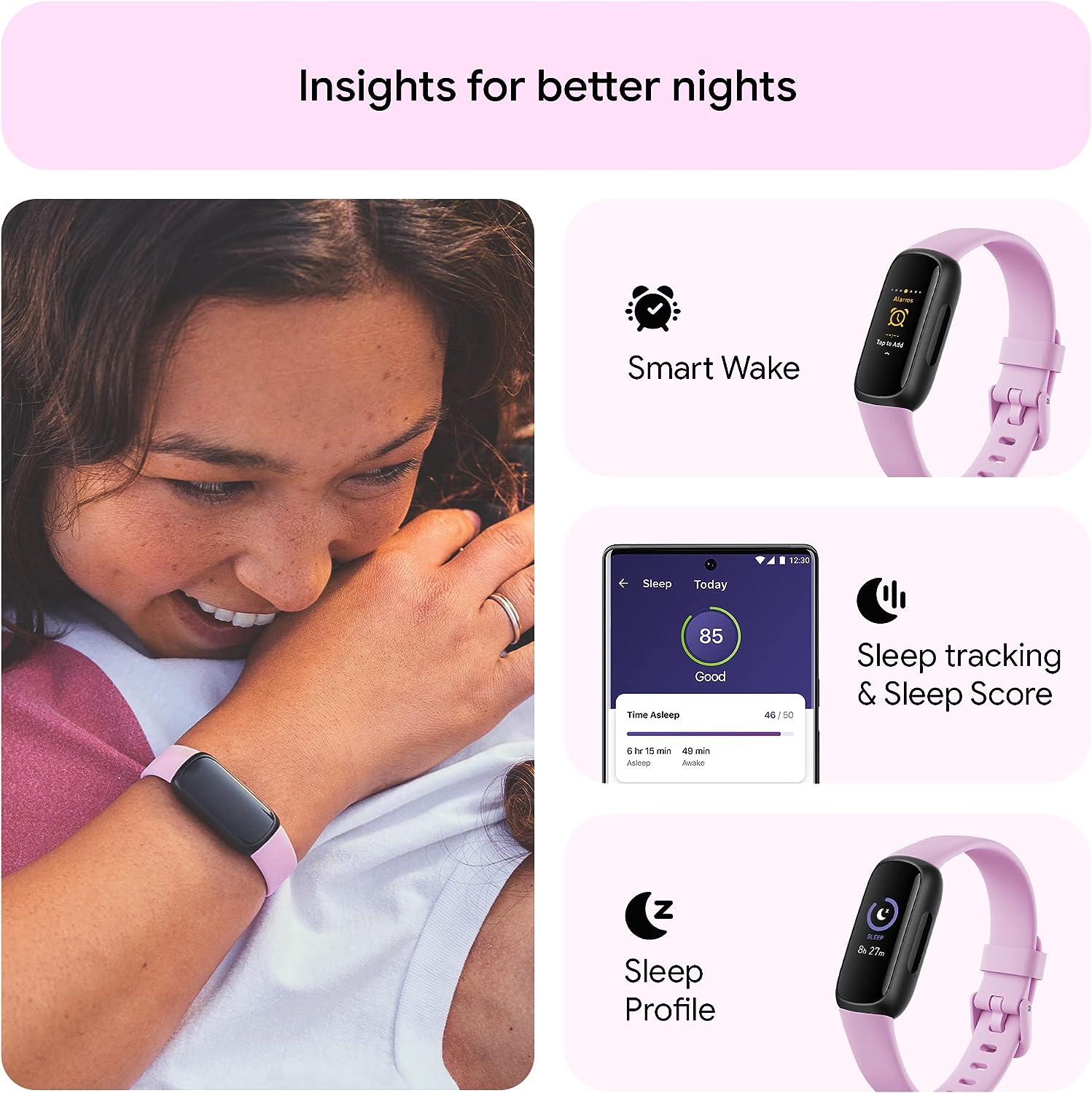 Fitbit Inspire 3 Activity Tracker | Lilac Bliss | FB424BKLV Fitbit Inspire 3 Activity Tracker | Lilac Bliss | FB424BKLV